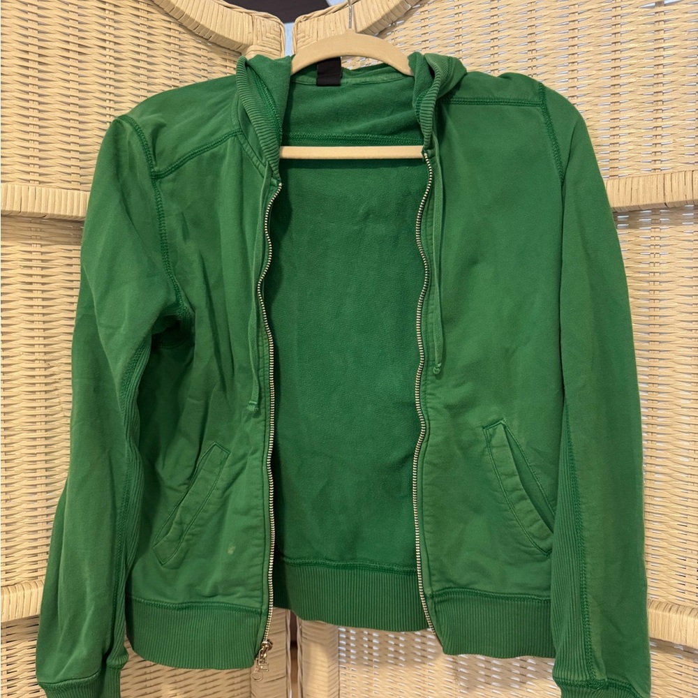 GAP Green Zip-Up Sweater with Hood